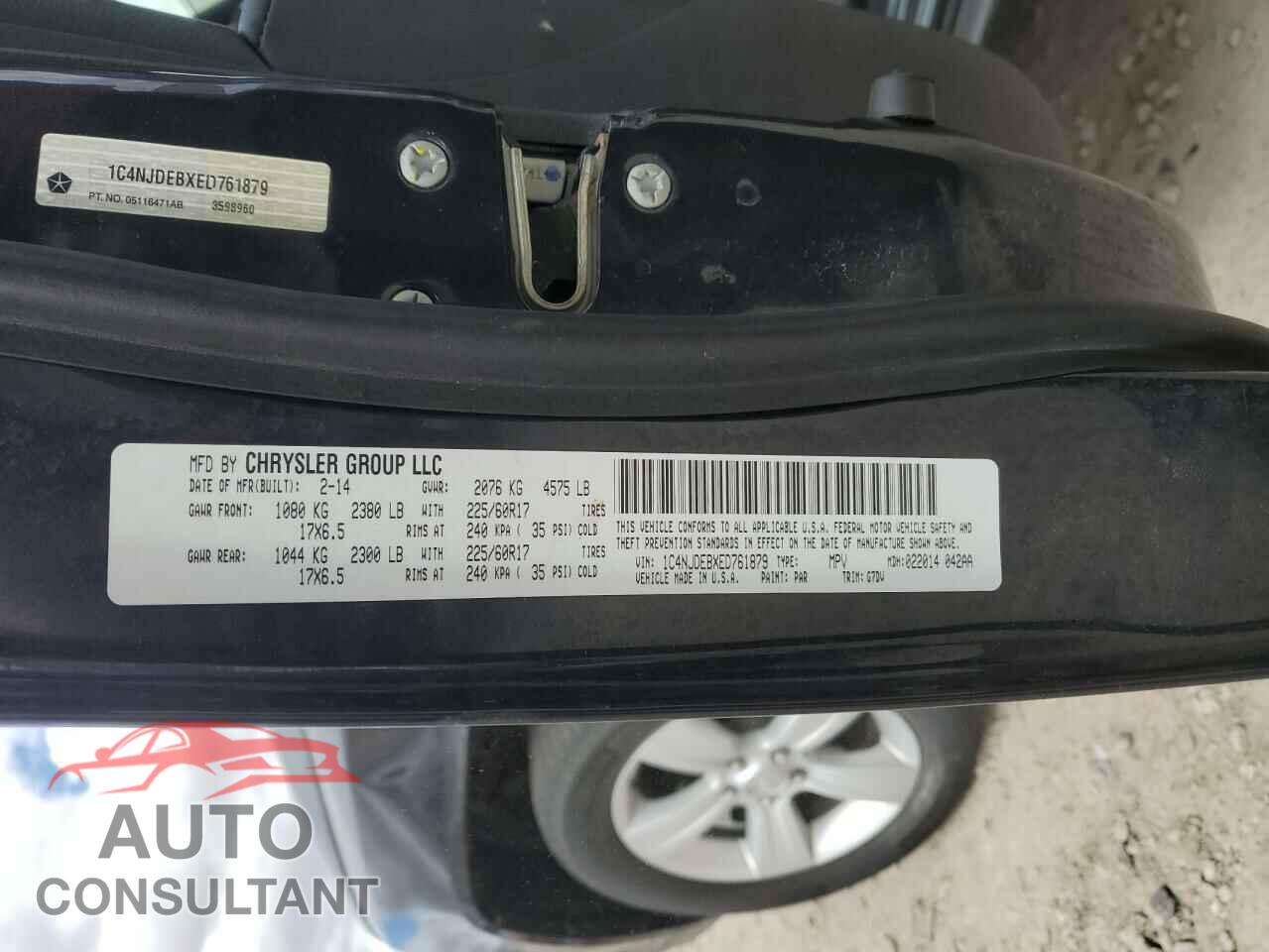 JEEP COMPASS 2014 - 1C4NJDEBXED761879
