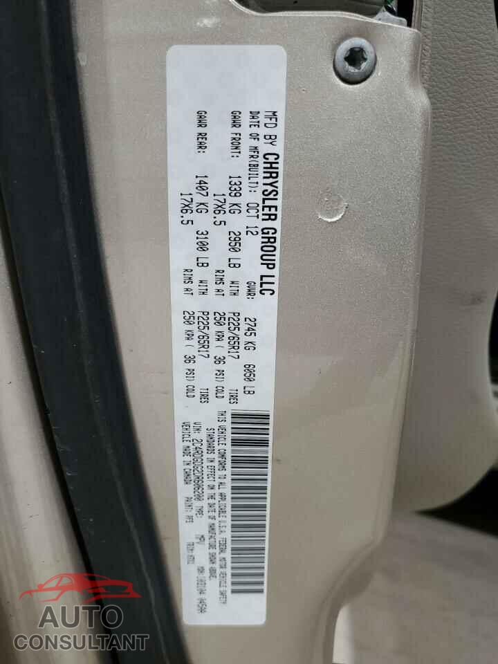 DODGE CARAVAN 2013 - 2C4RDGDG2DR606200