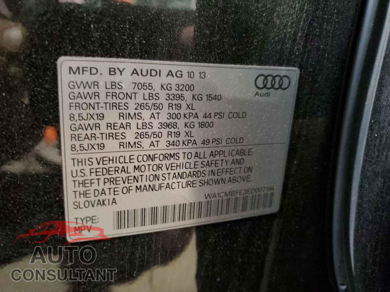 AUDI Q7 2014 - WA1CMBFE3ED007194