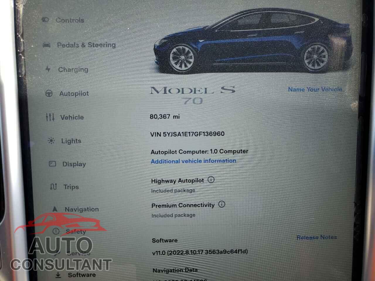 TESLA MODEL S 2016 - 5YJSA1E17GF136960