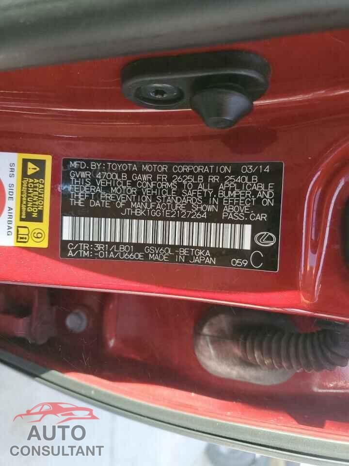 LEXUS ES350 2014 - JTHBK1GG1E2127264