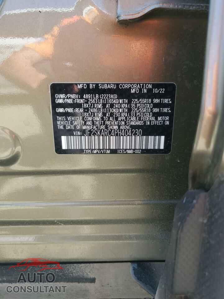 SUBARU FORESTER 2023 - JF2SKARC4PH404230