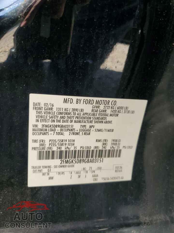 FORD FLEX 2016 - 2FMGK5D89GBA03151