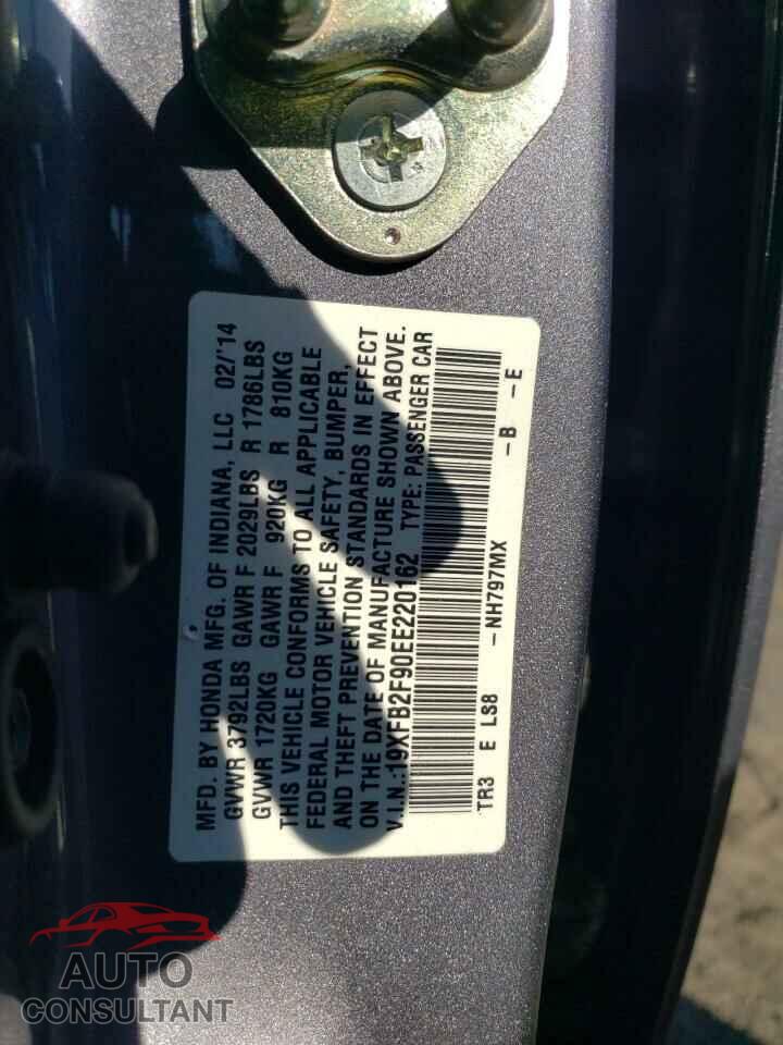 HONDA CIVIC 2014 - 19XFB2F90EE220162