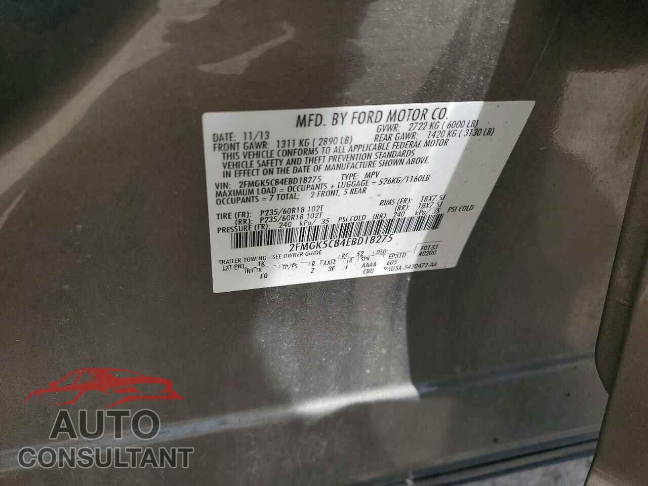 FORD FLEX 2014 - 2FMGK5C84EBD18275