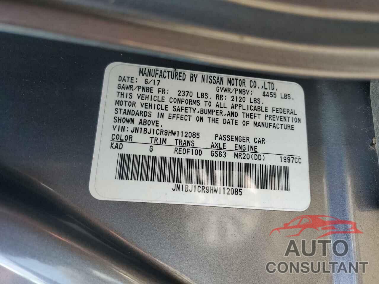 NISSAN ROGUE 2017 - JN1BJ1CR9HW112085