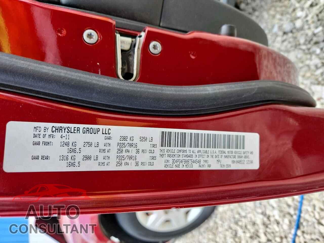 DODGE JOURNEY 2011 - 3D4PG4FB0BT544548