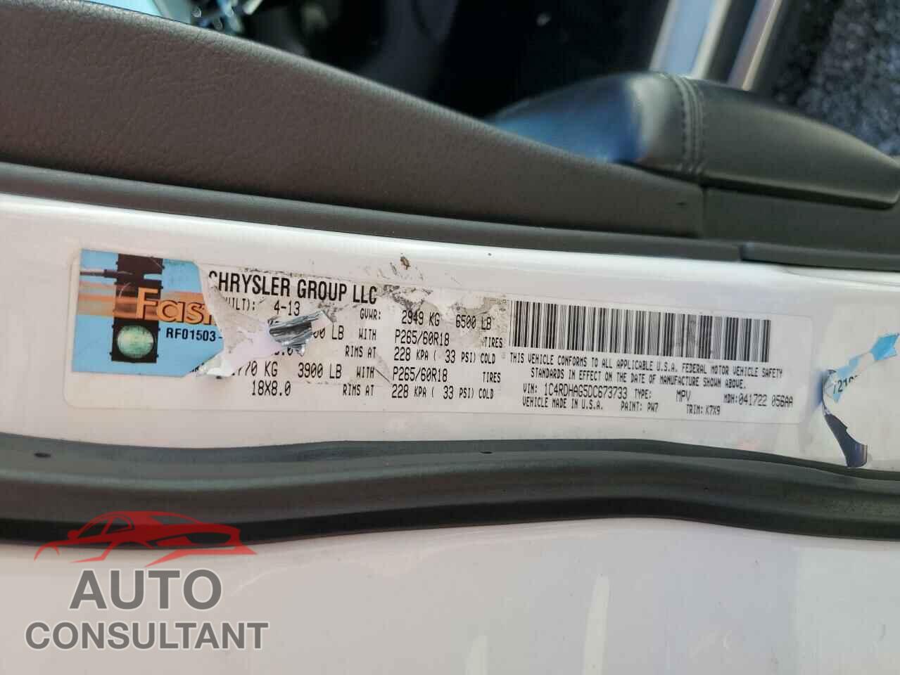 DODGE DURANGO 2013 - 1C4RDHAG5DC673733
