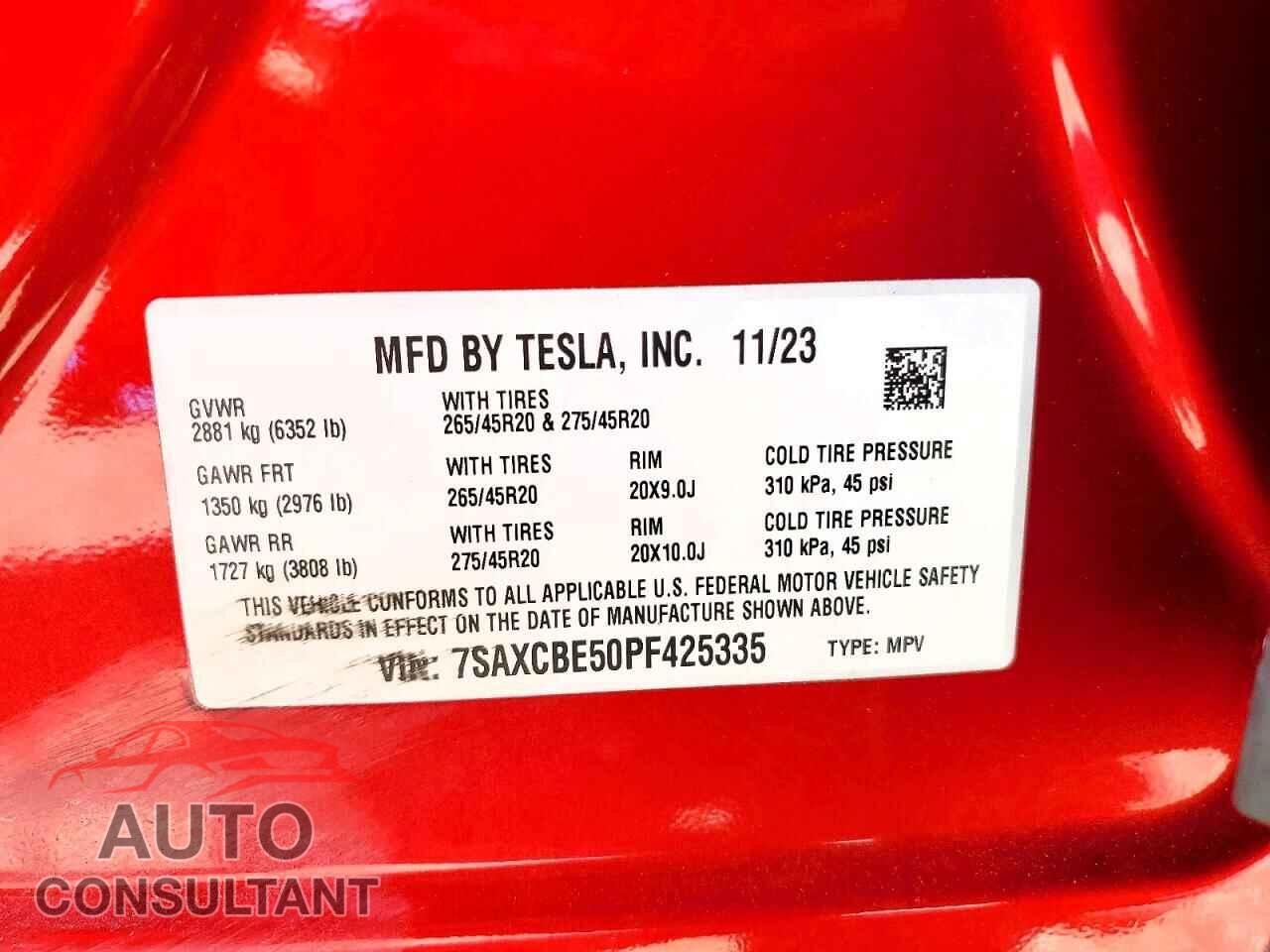 TESLA MODEL X 2023 - 7SAXCBE50PF425335