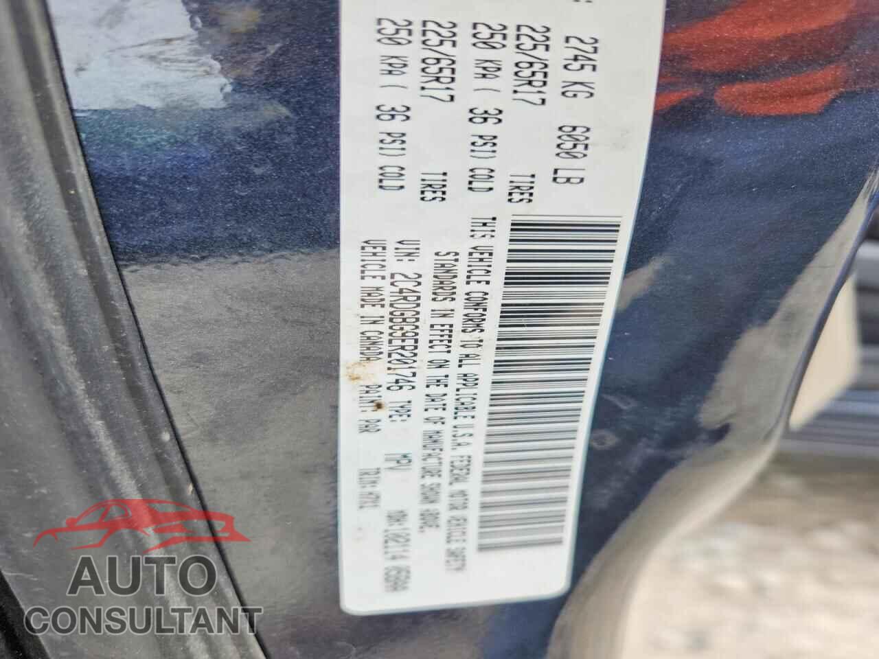 DODGE CARAVAN 2014 - 2C4RDGBG9ER201746