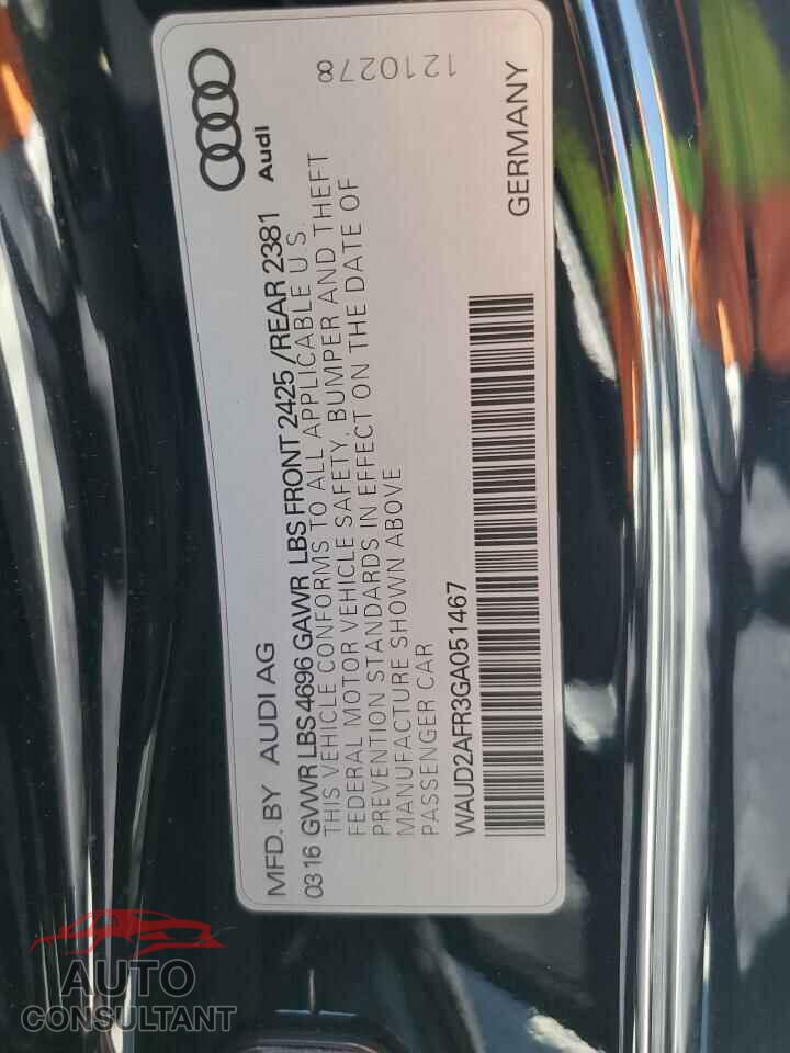 AUDI A5 2016 - WAUD2AFR3GA051467