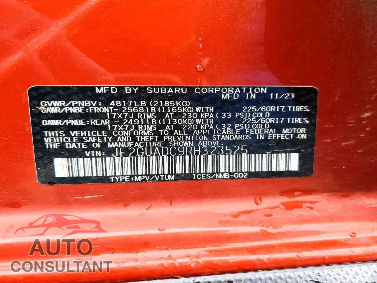 SUBARU CROSSTREK 2024 - JF2GUADC9RH323525