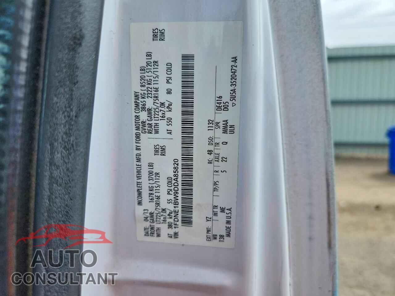 FORD E SERIES 2013 - 1FDNE1BW9DDA85820