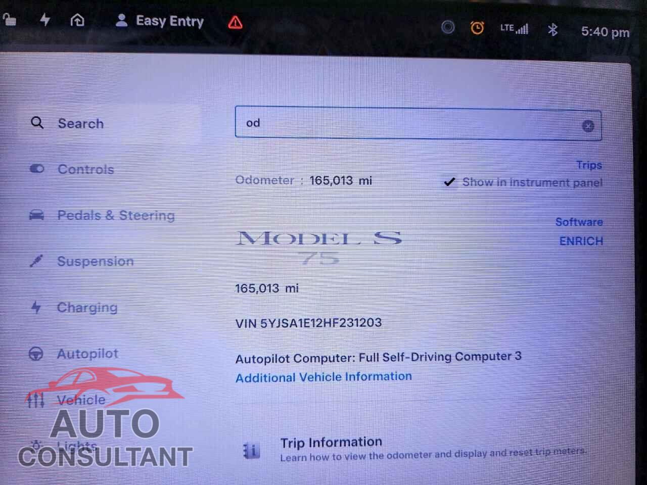 TESLA MODEL S 2017 - 5YJSA1E12HF231203