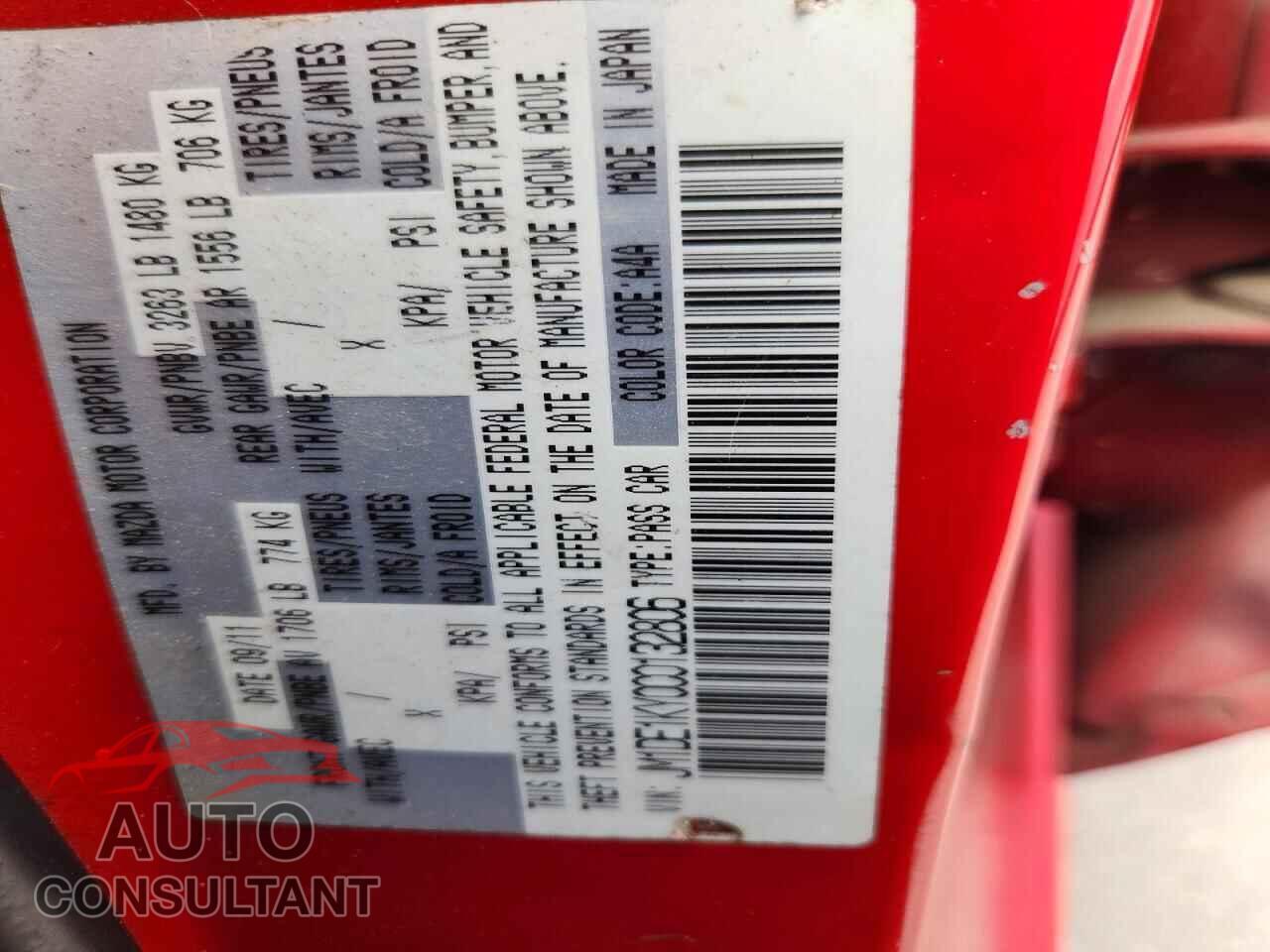 MAZDA 2 2012 - JM1DE1KY0C0132806