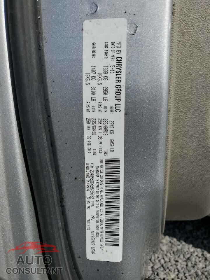 DODGE CARAVAN 2011 - 2D4RN5DGXBR765032