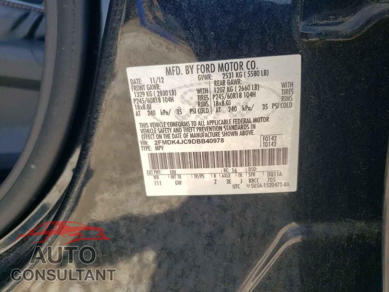 FORD EDGE 2013 - 2FMDK4JC9DBB40978