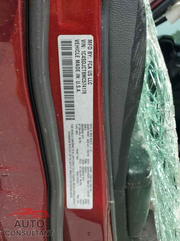 DODGE DURANGO 2021 - 1C4SDJCT8MC574178
