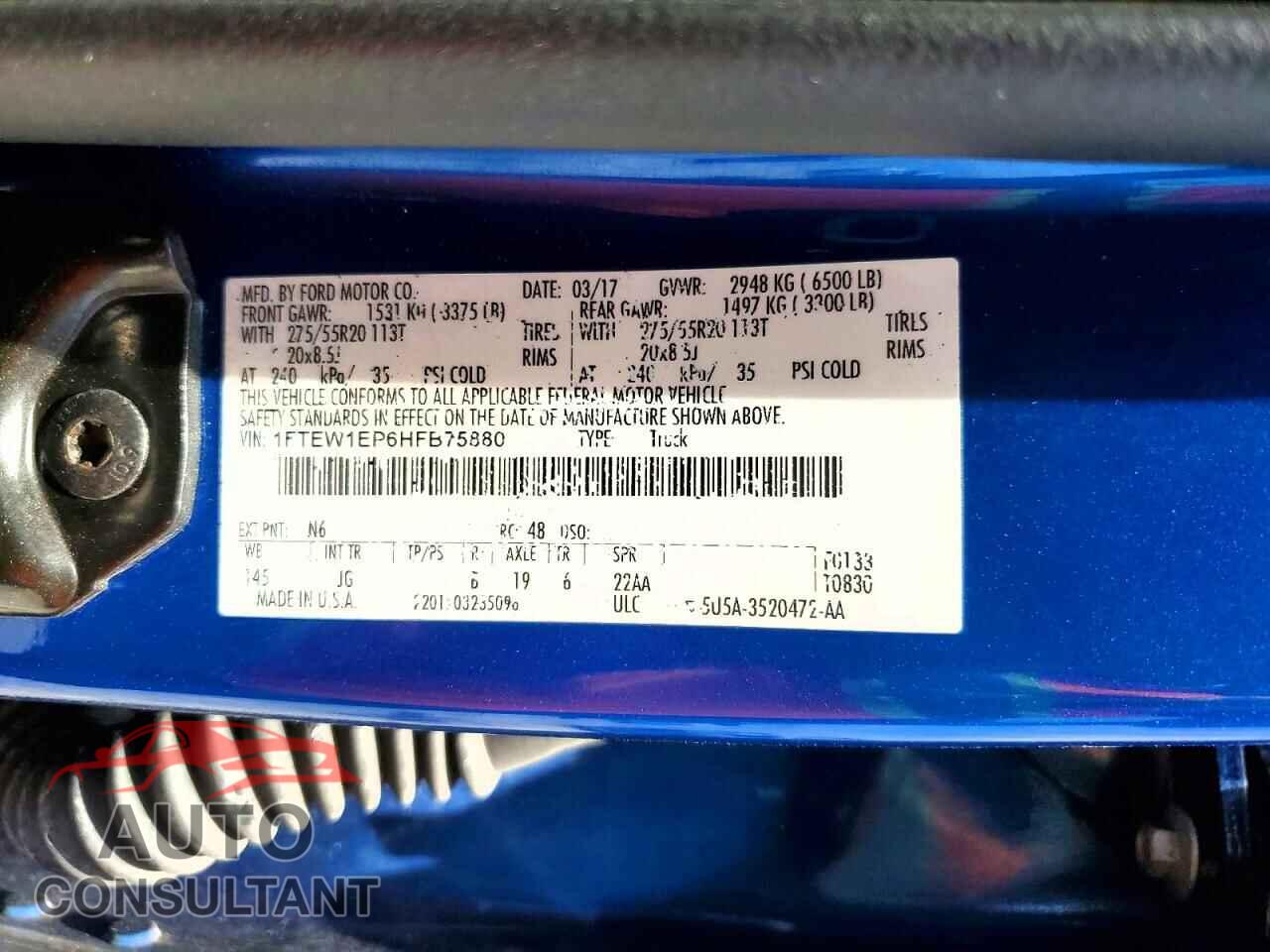FORD All Models 2017 - 1FTEW1EP6HFB75880