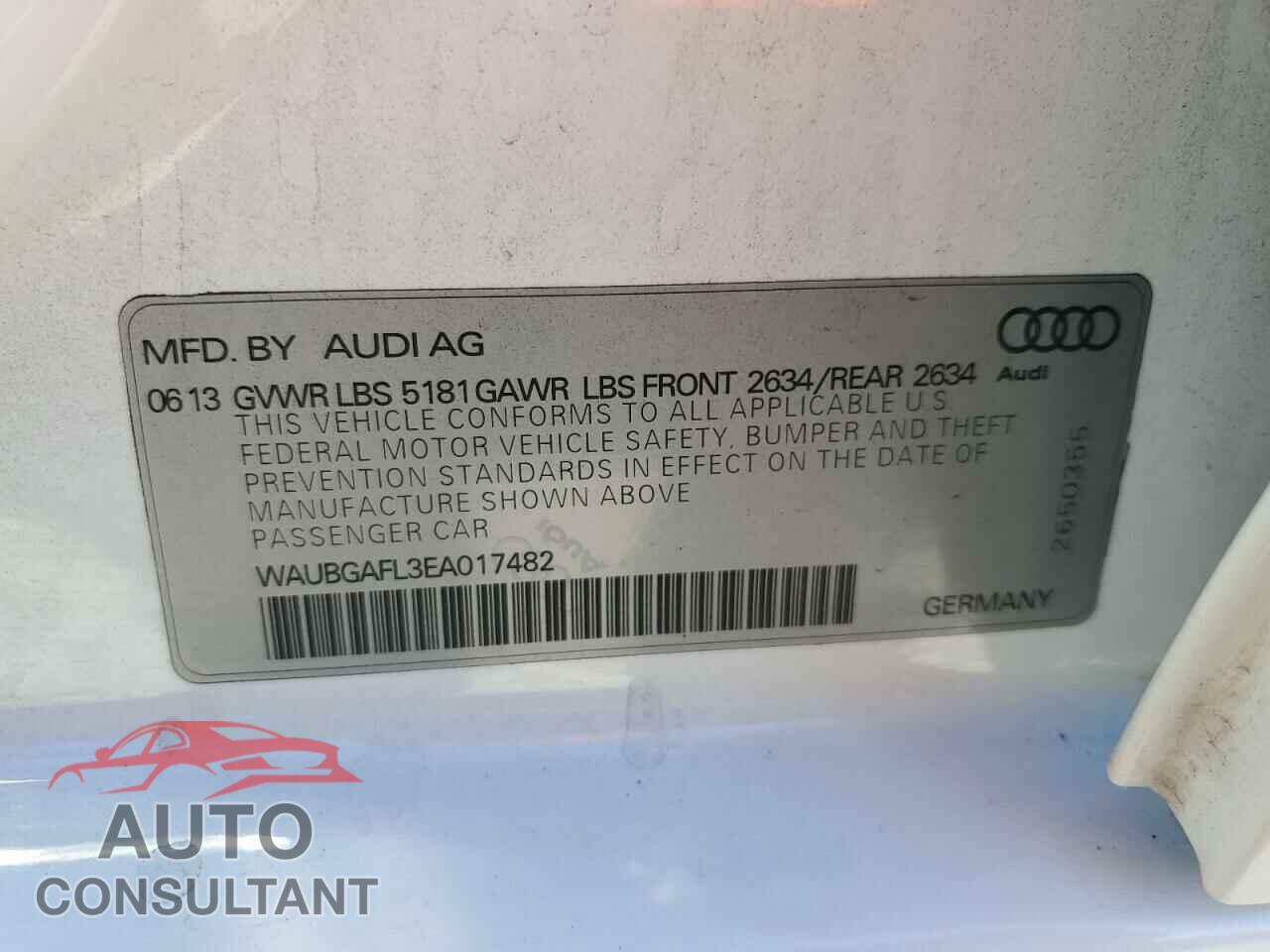 AUDI S4/RS4 2014 - WAUBGAFL3EA017482