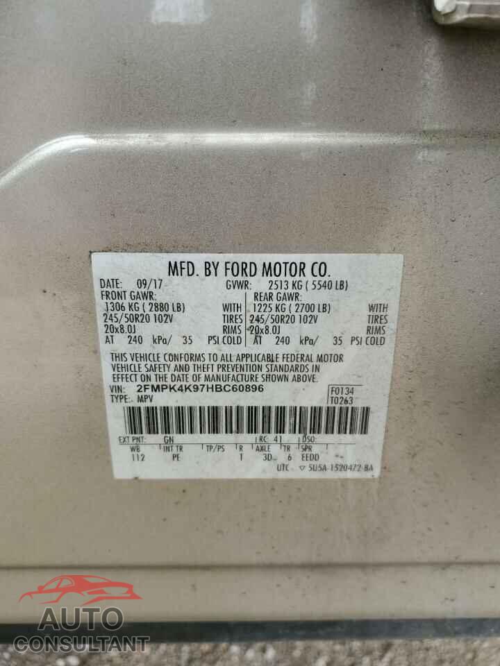 FORD EDGE 2017 - 2FMPK4K97HBC60896