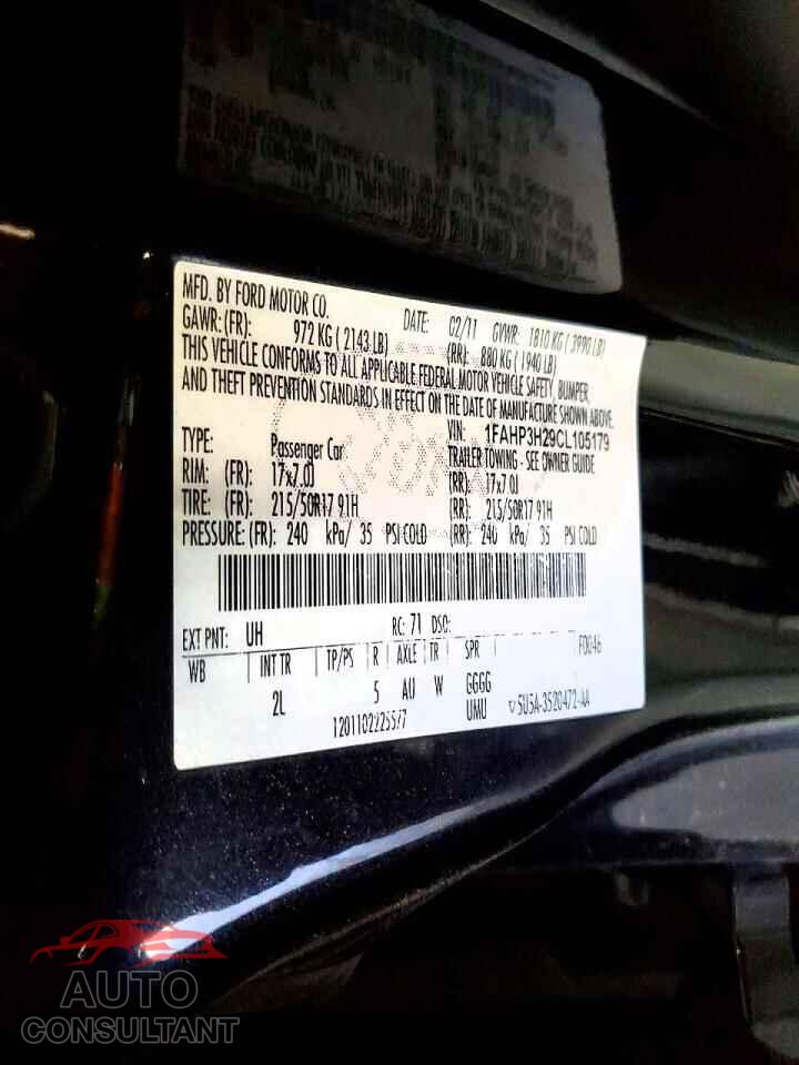 FORD FOCUS 2012 - 1FAHP3H29CL105179