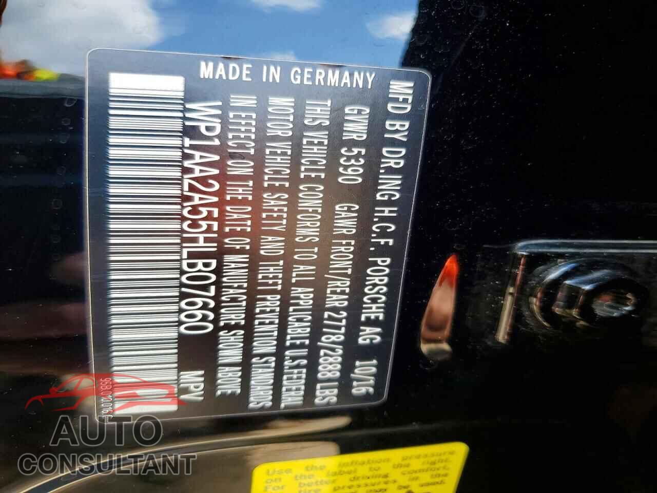 PORSCHE MACAN 2017 - WP1AA2A55HLB07660