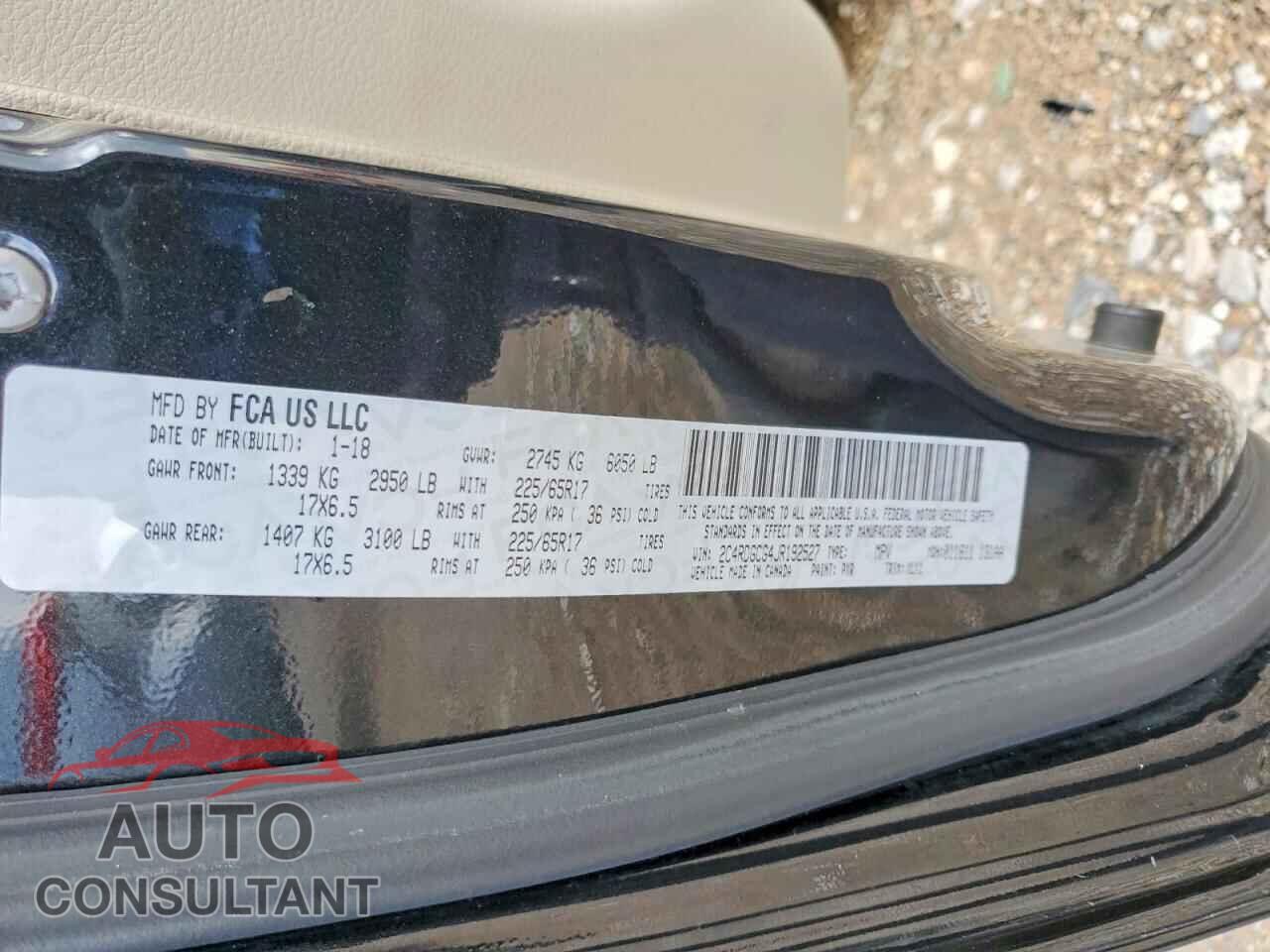 DODGE CARAVAN 2018 - 2C4RDGCG4JR192527