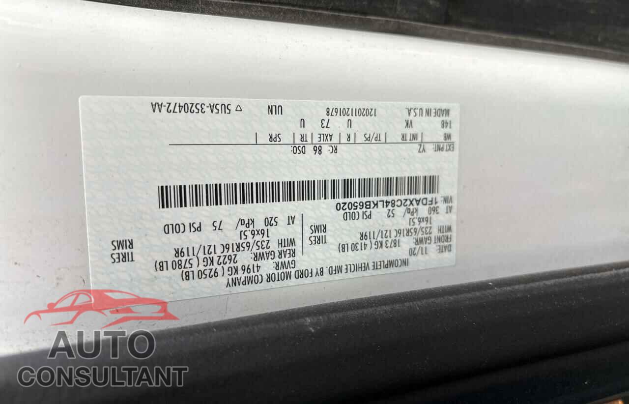 FORD TRANSIT 2020 - 1FDAX2C84LKB65020
