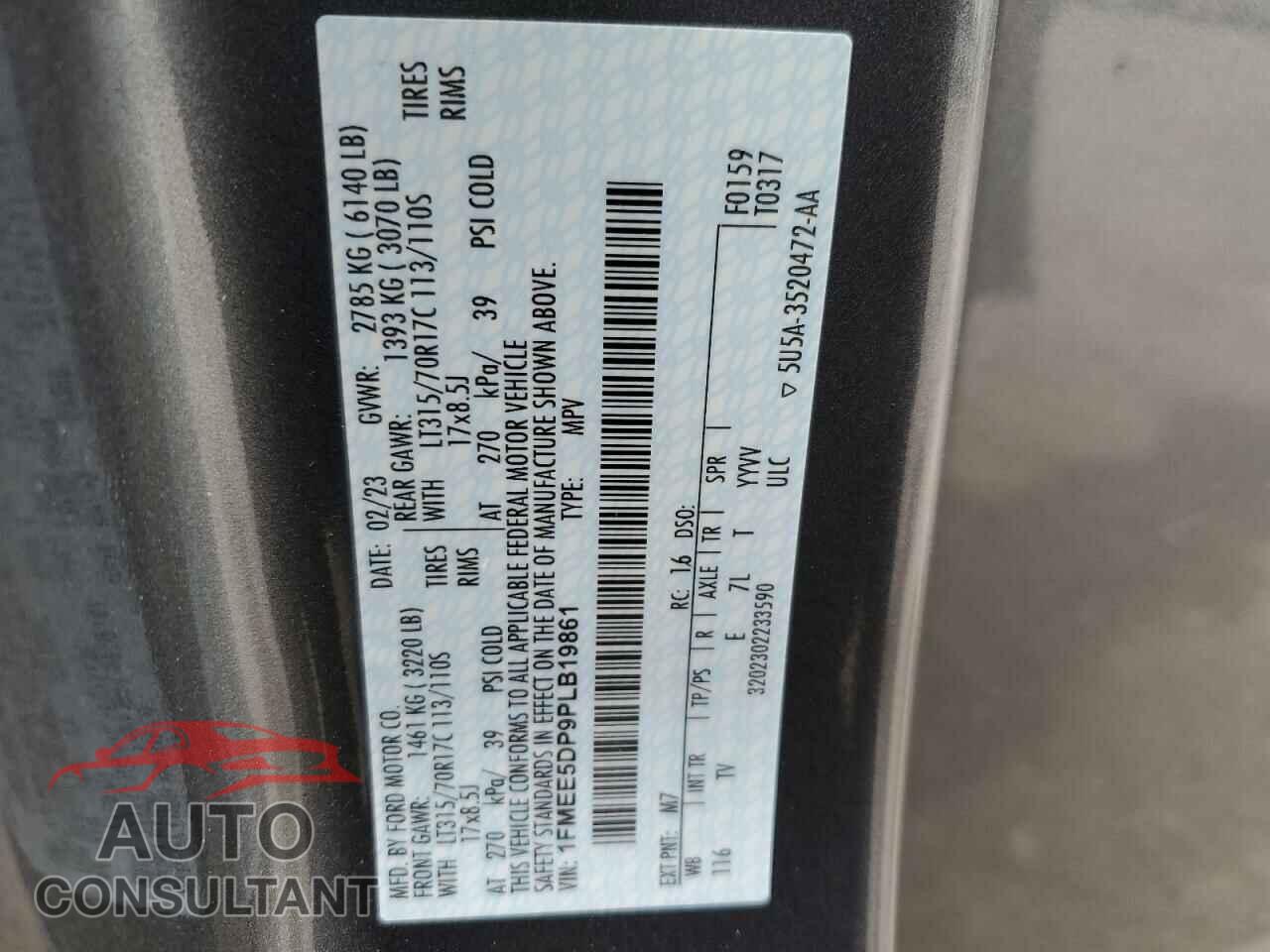 FORD BRONCO 2023 - 1FMEE5DP9PLB19861