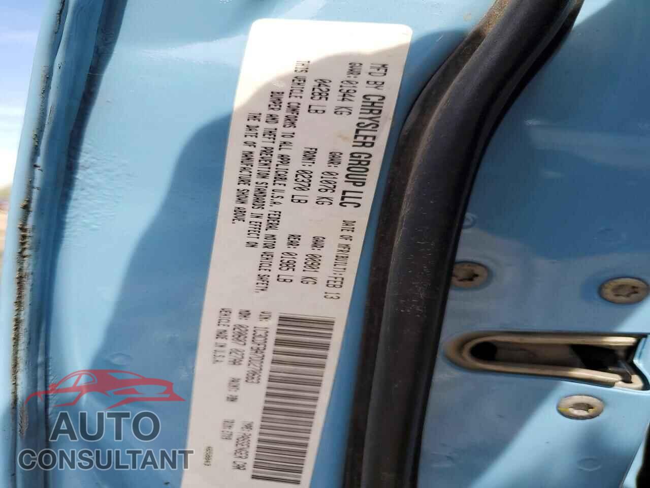 DODGE DART 2013 - 1C3CDFBA7DD270663