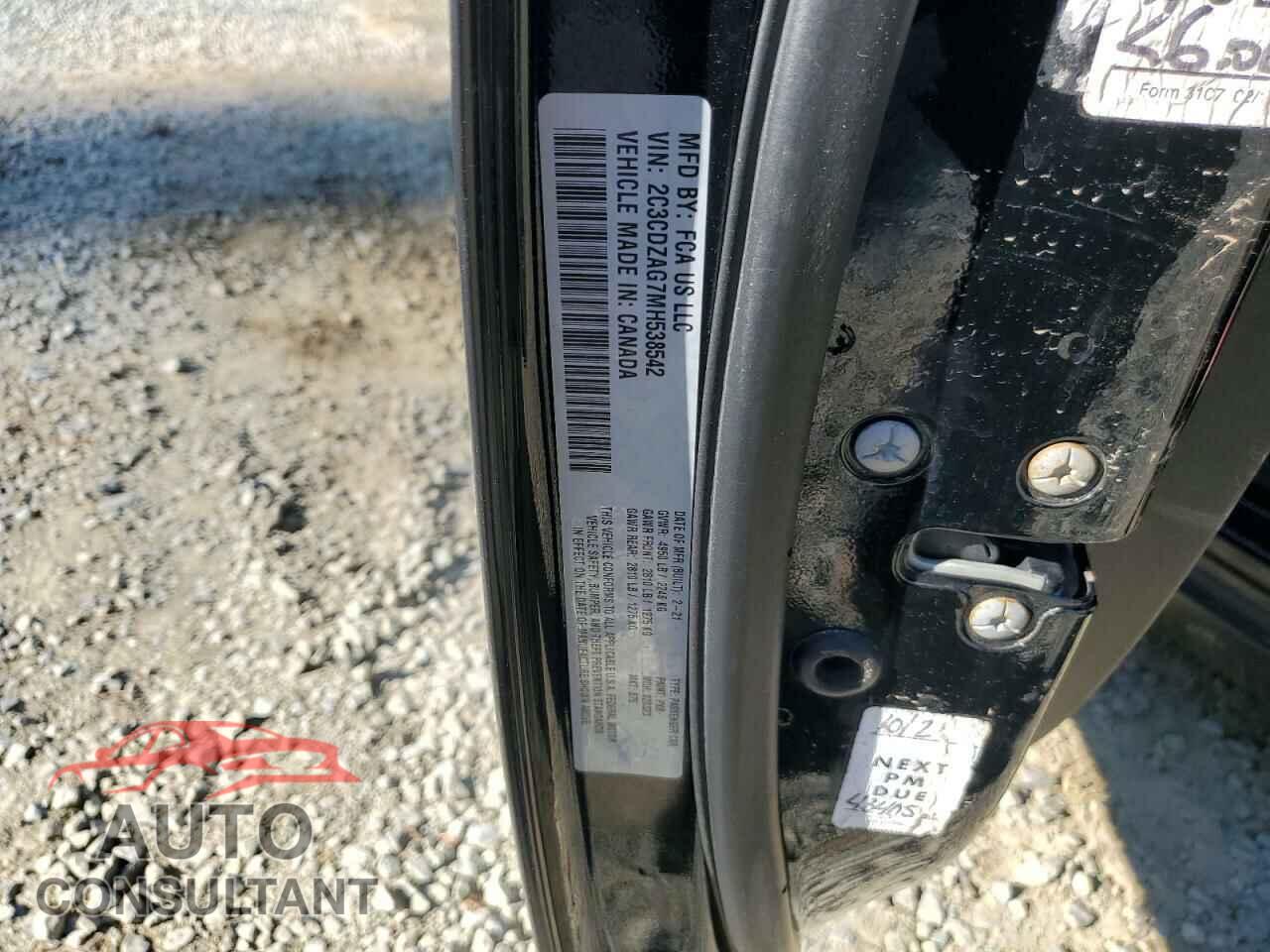 DODGE CHALLENGER 2021 - 2C3CDZAG7MH538542