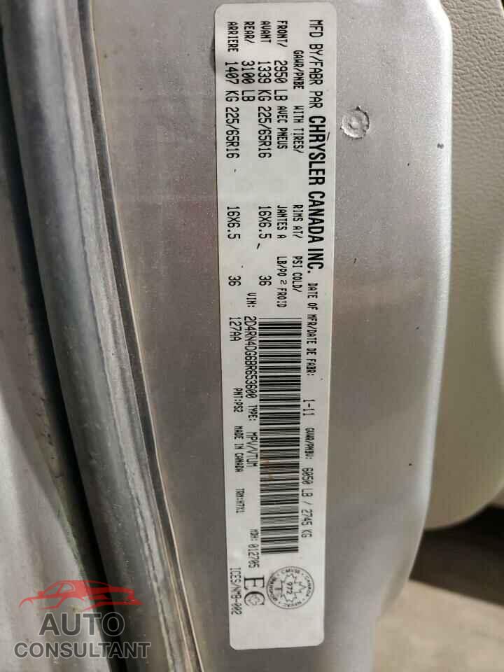 DODGE CARAVAN 2011 - 2D4RN4DG6BR653600