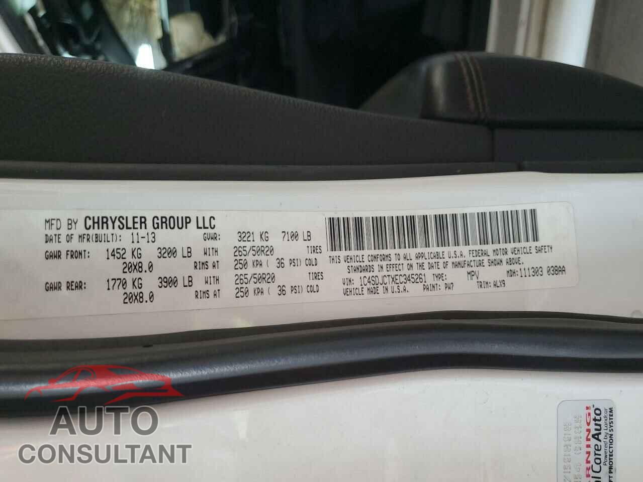 DODGE DURANGO 2014 - 1C4SDJCTXEC345261