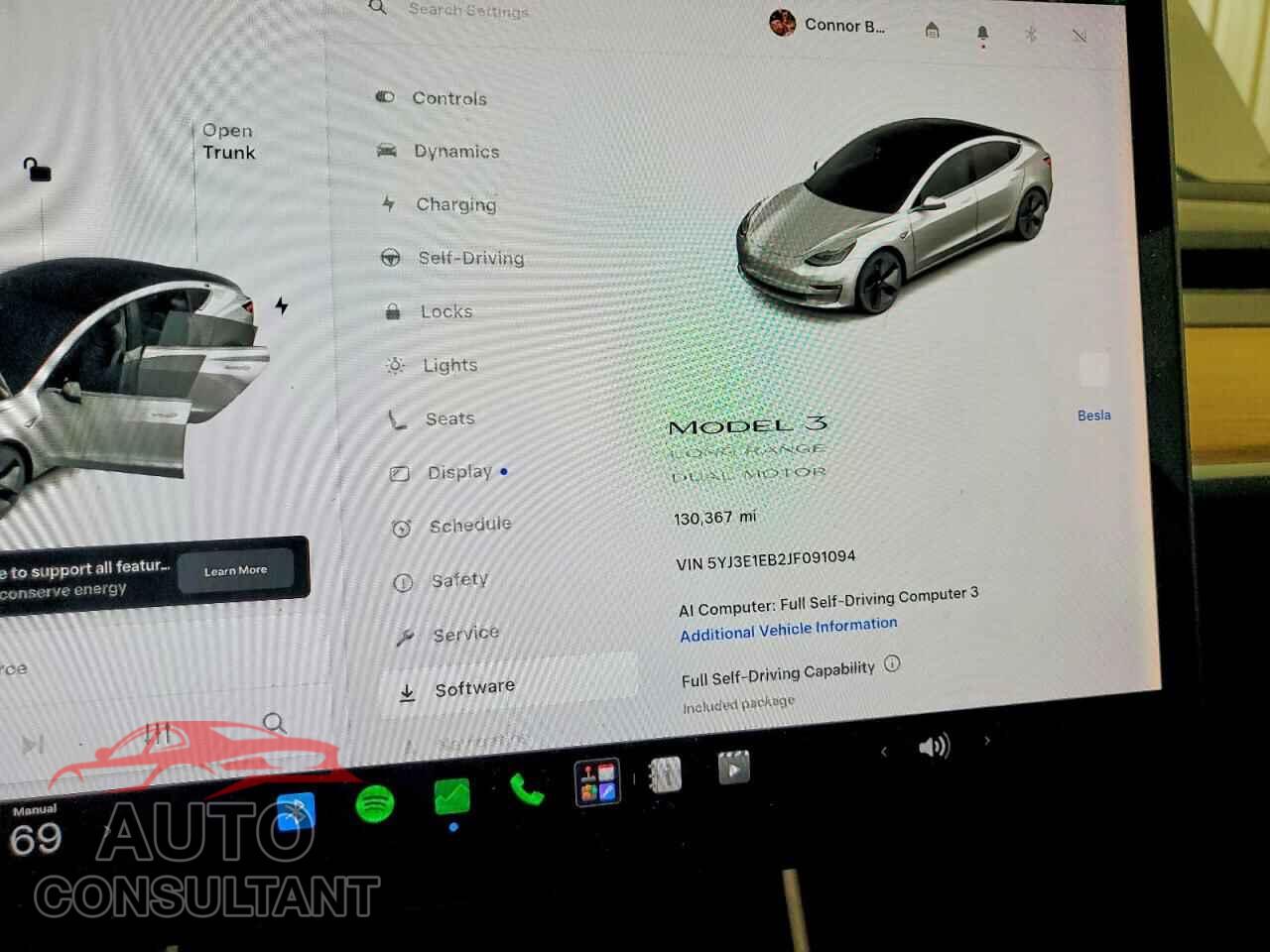TESLA MODEL 3 2018 - 5YJ3E1EB2JF091094