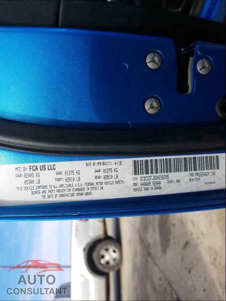 DODGE CHALLENGER 2016 - 2C3CDZFJ6GH236295