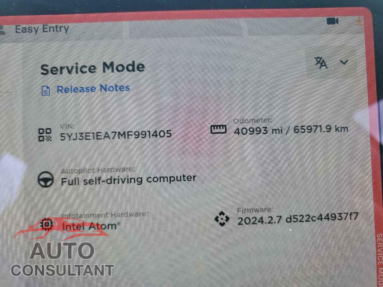 TESLA MODEL 3 2021 - 5YJ3E1EA7MF991405