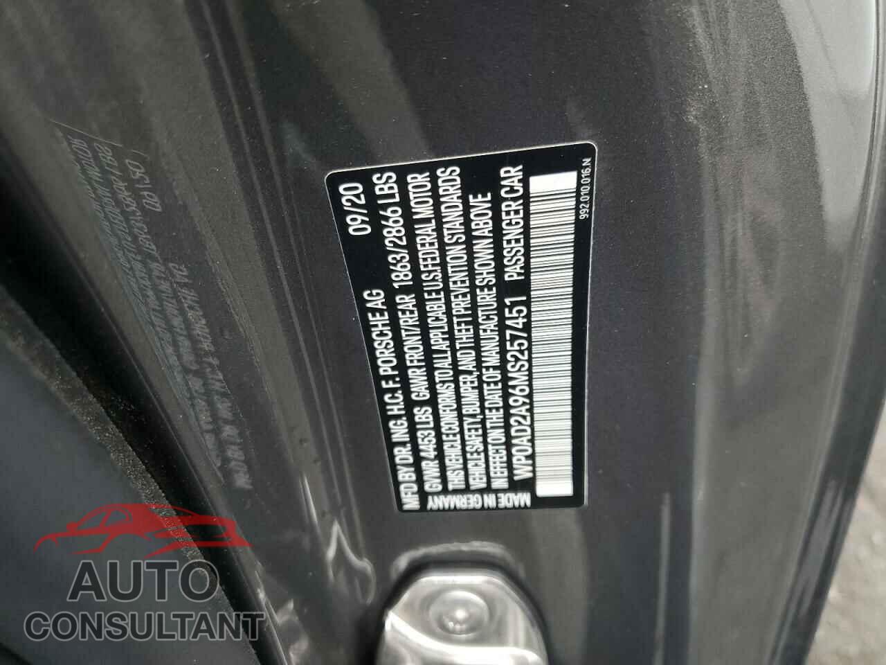 PORSCHE 911 2021 - WP0AD2A96MS257451