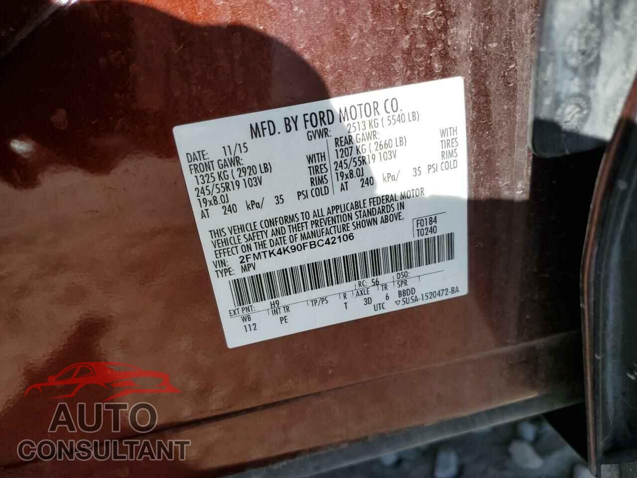 FORD EDGE 2015 - 2FMTK4K90FBC42106