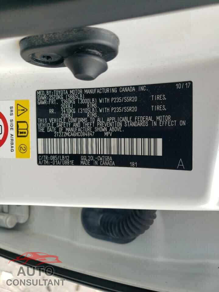 LEXUS RX350 2017 - 2T2ZZMCA6HC084847