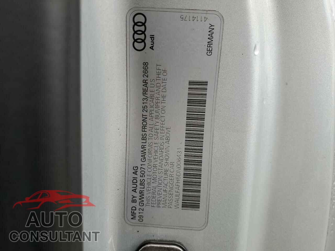 AUDI A5 2013 - WAULFAFH5DN006431
