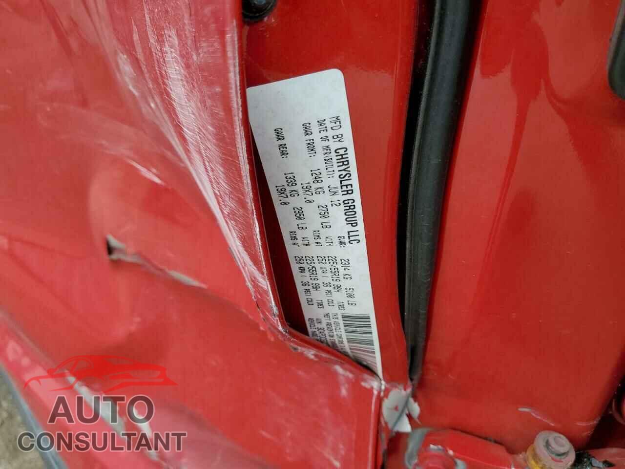 DODGE JOURNEY 2012 - 3C4PDCEG2CT390777