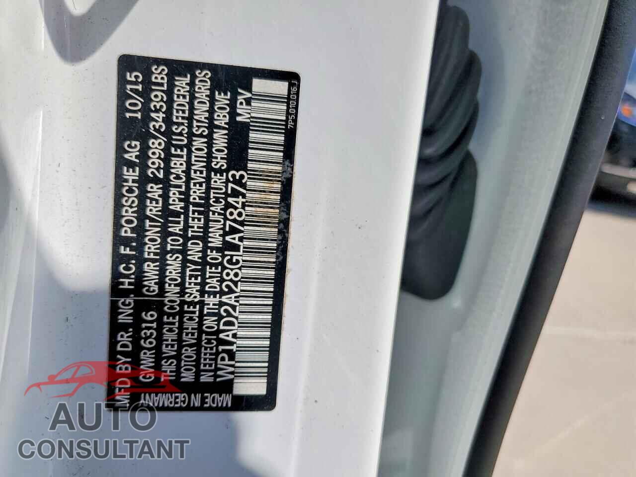 PORSCHE CAYENNE 2016 - WP1AD2A28GLA78473