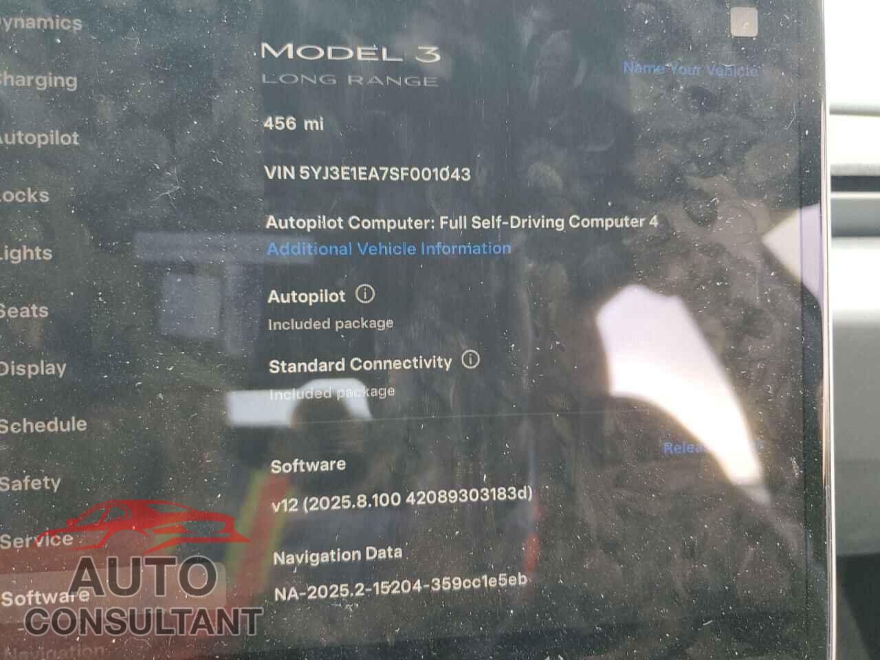 TESLA MODEL 3 2025 - 5YJ3E1EA7SF001043