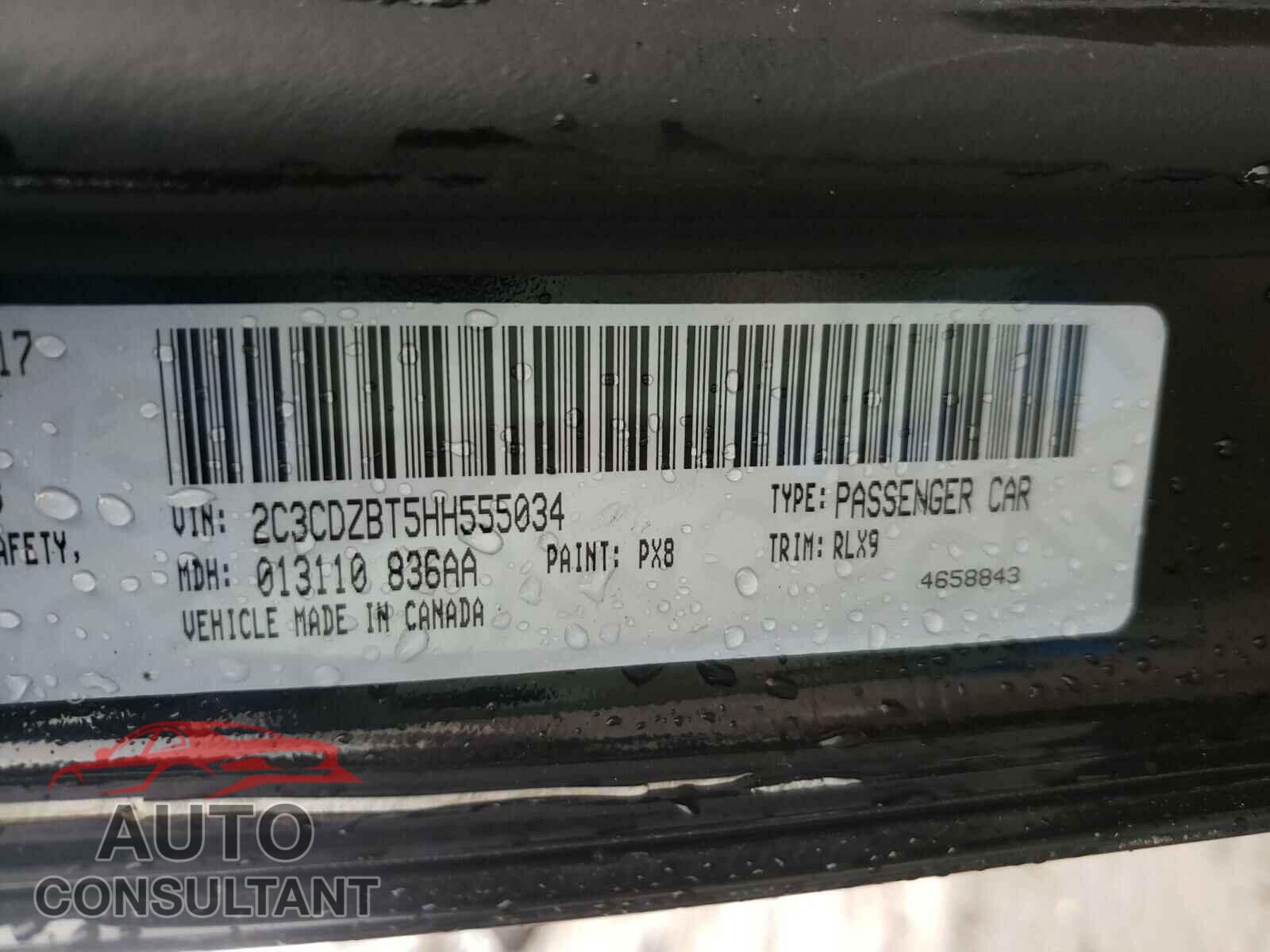 DODGE CHALLENGER 2017 - 2C3CDZBT5HH555034