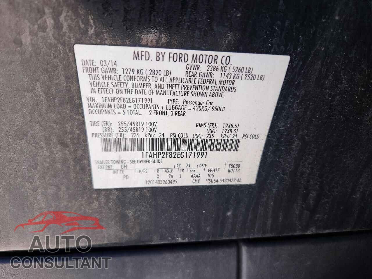 FORD TAURUS 2014 - 1FAHP2F82EG171991