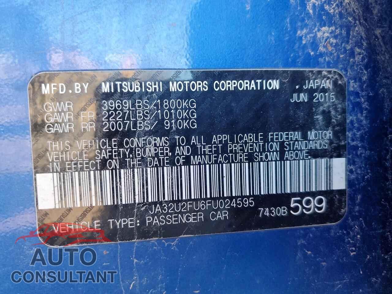 MITSUBISHI LANCER 2015 - JA32U2FU6FU024595