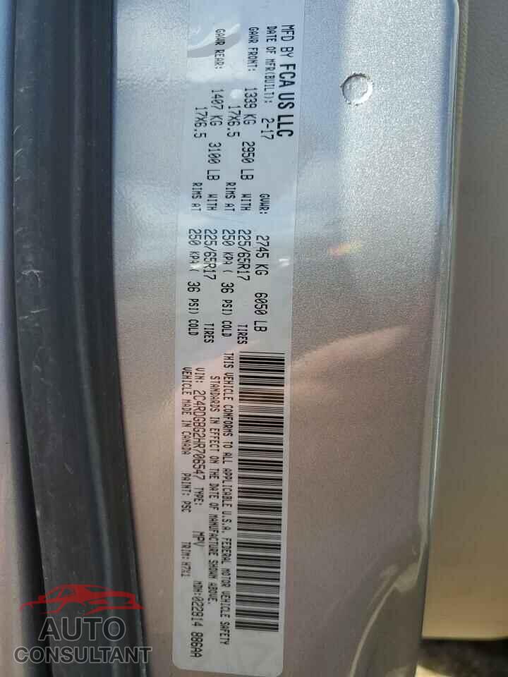 DODGE CARAVAN 2017 - 2C4RDGBG2HR706547