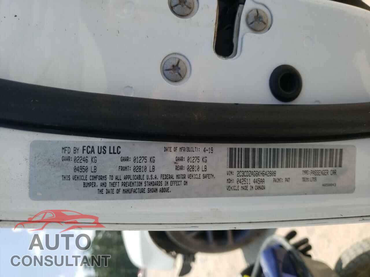 DODGE CHALLENGER 2019 - 2C3CDZAG6KH642808