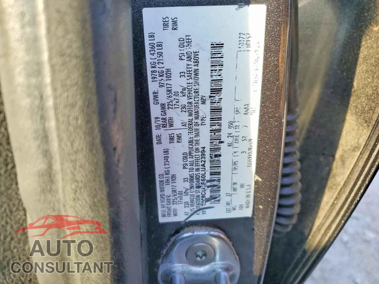 FORD ESCAPE 2020 - 1FMCU0F60LUA23994